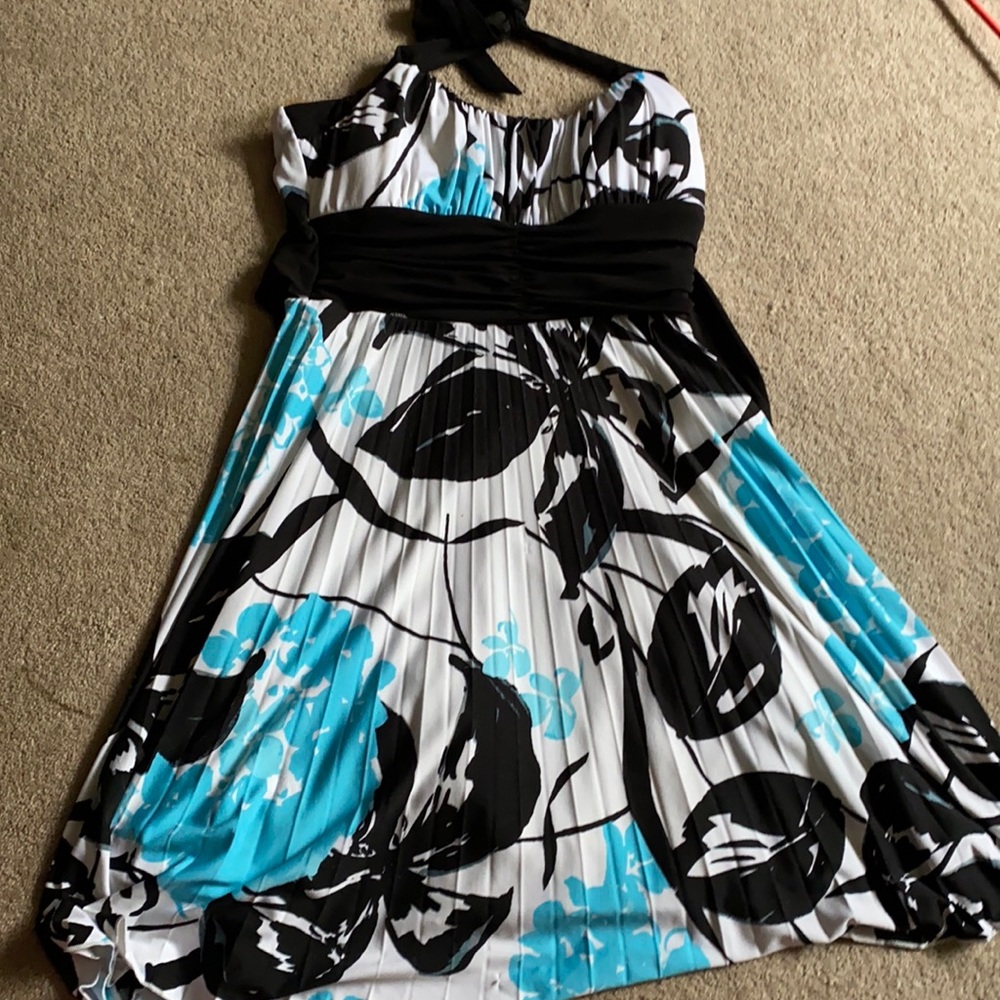 Tie halter layered dress